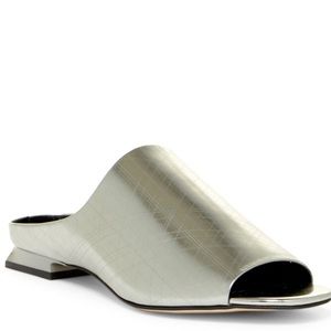 Calvin Klein Silver Open Toe Slides
